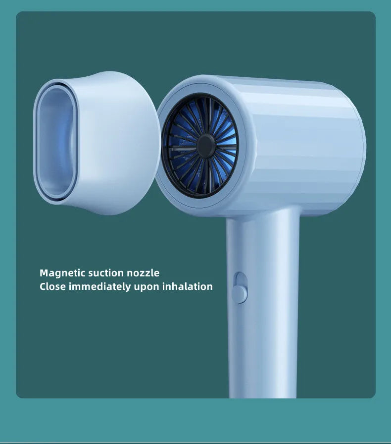 Secador de Pelo Profesional de 2400W con Aire Frío y Caliente, Temperatura Constante, Luz Azul, Iones Negativos y Silencioso