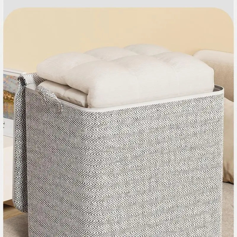 Caja de almacenamiento de ropa de gran tamaño con cubierta, cesta de lavandería grande, bolsa organizadora para bebé, plegable