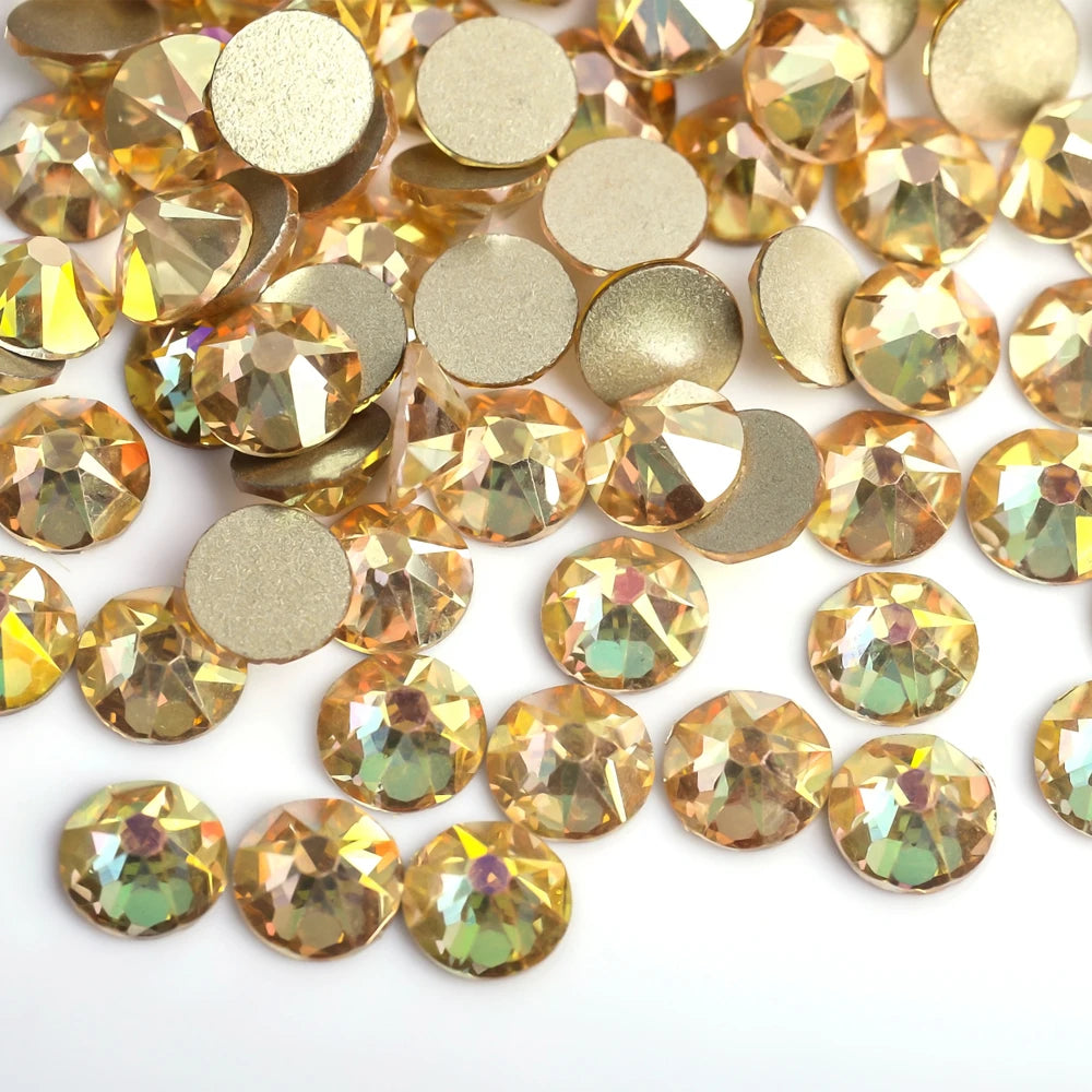 VC 2088-diamantes de imitación para decoración de uñas, 16 caras de corte, cristales brillantes, ss10-30 Strass 8Big + 8Small, sin fijación térmica