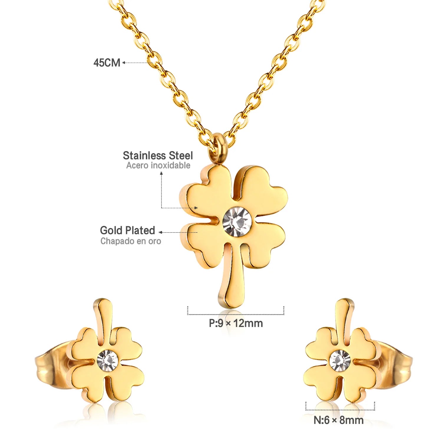 ASONSTEEL-collar con colgante de circonia y flor de corazón brillante para mujer, conjuntos de joyería de acero inoxidable, regalos delicados para uso diario