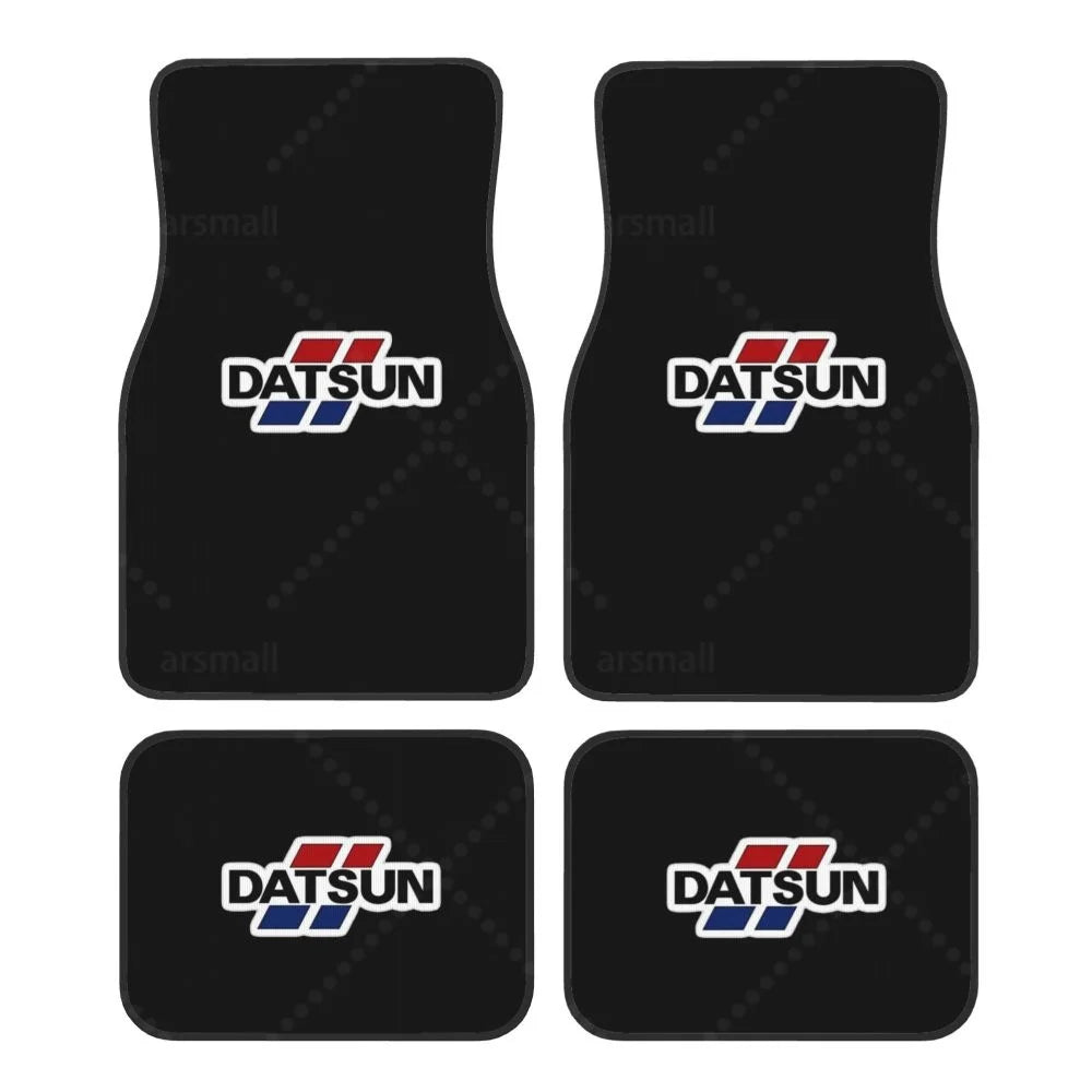 Datsun Alfombrillas de Coche Alfombras Antideslizantes Alfombras Delanteras y Traseras Alfombrillas de Coche Juego de 4 Piezas Accesorios de Decoración para Auto