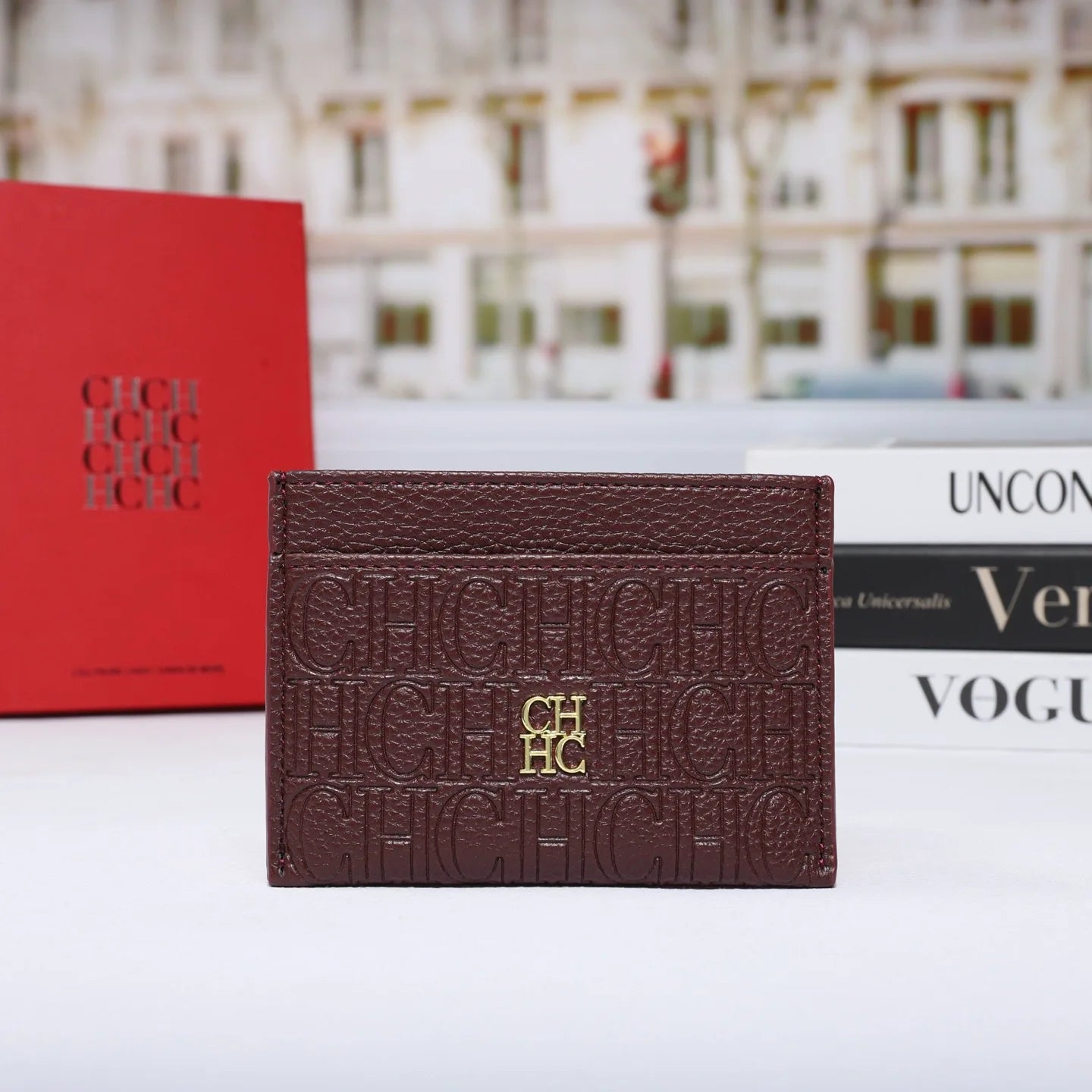 Cartera Clásica de Moda para Hombre y Mujer, Diseño de Letras con Textura Genuina, Clip para Tarjetas, Empaque Simple CH
