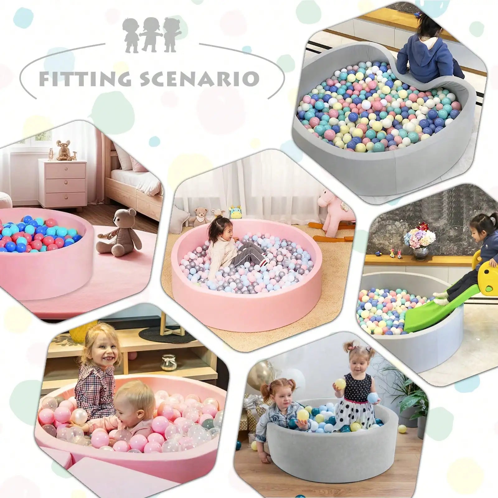 Piscina de Pelotas para Bebés, Piscina Redonda de Pelotas de Espuma Suave para Niños Pequeños, Piscina de Pelotas Pequeña para Interiores y Exteriores, Pelotas No Incluidas