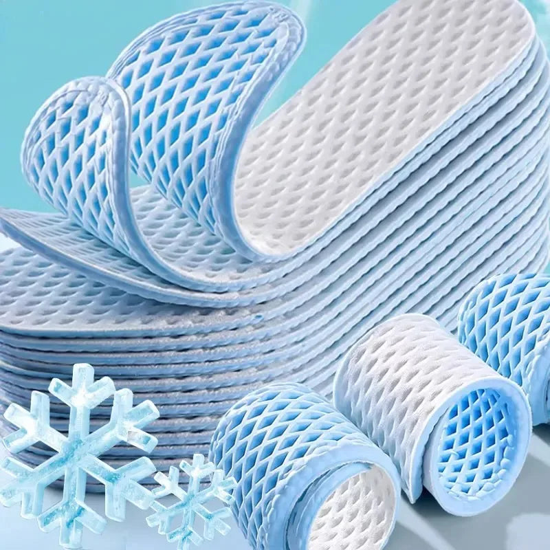 Plantillas de sensación fresca para hombre y mujer, almohadillas suaves para absorber el sudor, desodorización, calzado deportivo transpirable, plantilla descalza de alta elasticidad, 1/3/5 pares