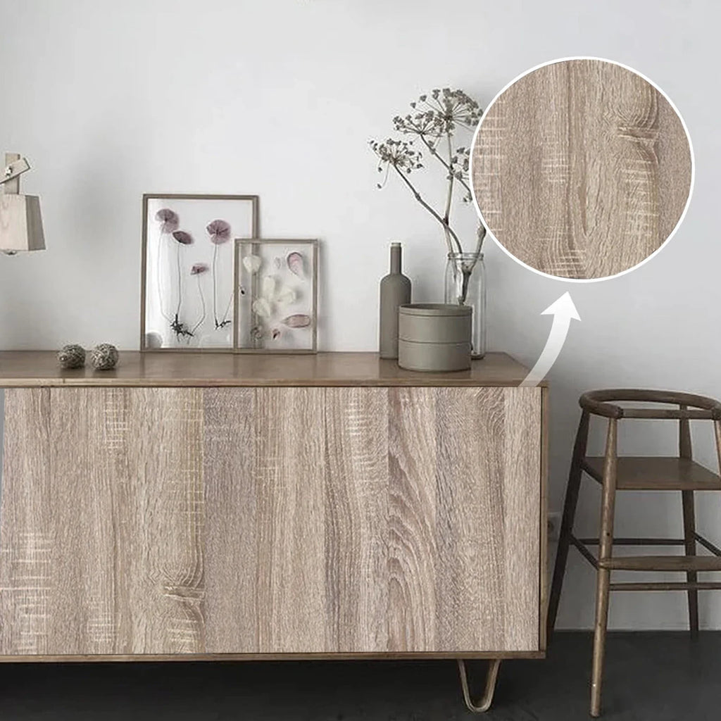Rollo de papel tapiz adhesivo con 5 metros, pegatina impermeable de grano de madera, armario, puerta de escritorio, pegatinas de renovación de muebles