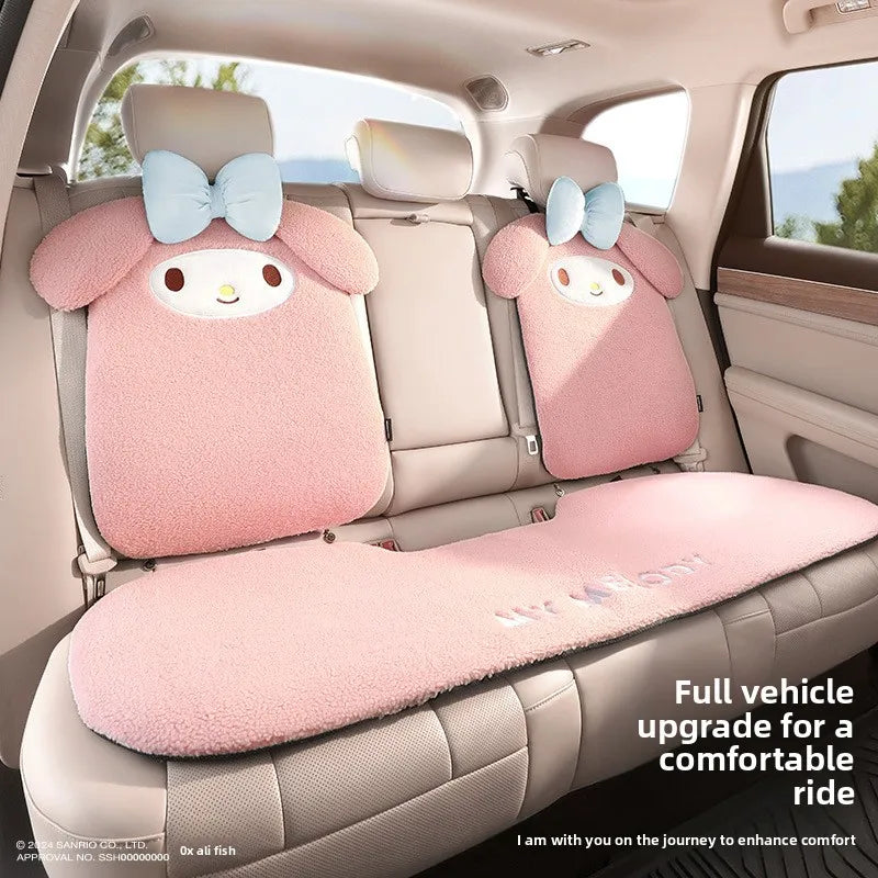 Cojín para asiento de coche Sanrio Kuromi, cómodo y cálido en invierno, decoración para coche, regalo de Navidad para niñas, accesorios para el interior del coche