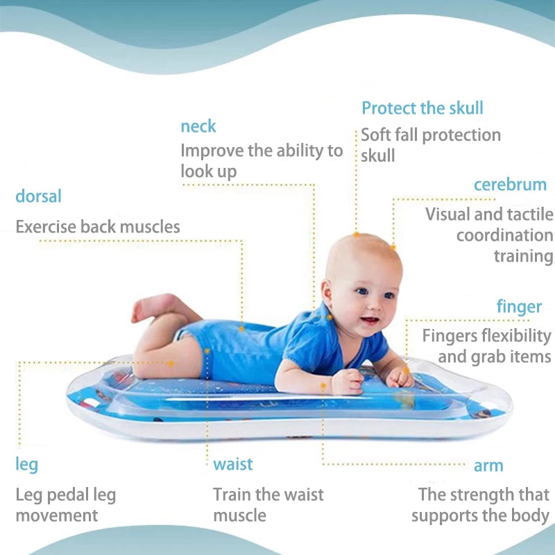 Juguetes para bebés, estera de juego de agua para el tiempo de la barriga, cojín inflable, educación temprana, estera de juego de agua para bebés y niños pequeños