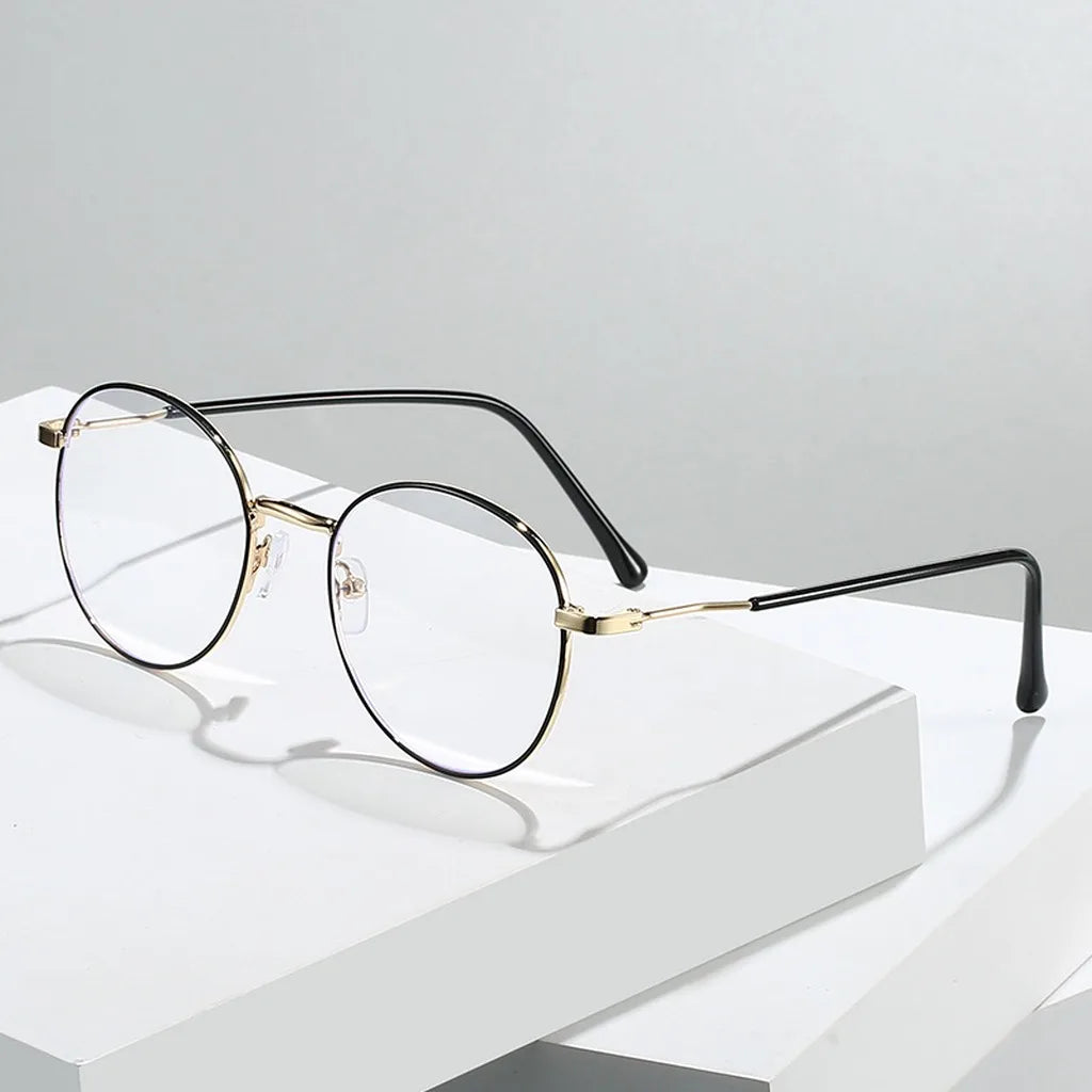 Gafas Fotocromáticas con Bloqueo de Luz Azul para Mujer y Hombre, Gafas de Computadora Redondas Retro, Gafas Antideslumbrantes Camaleón, Montura Óptica