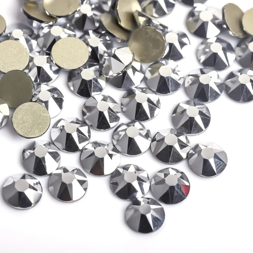 VC 2088-diamantes de imitación para decoración de uñas, 16 caras de corte, cristales brillantes, ss10-30 Strass 8Big + 8Small, sin fijación térmica