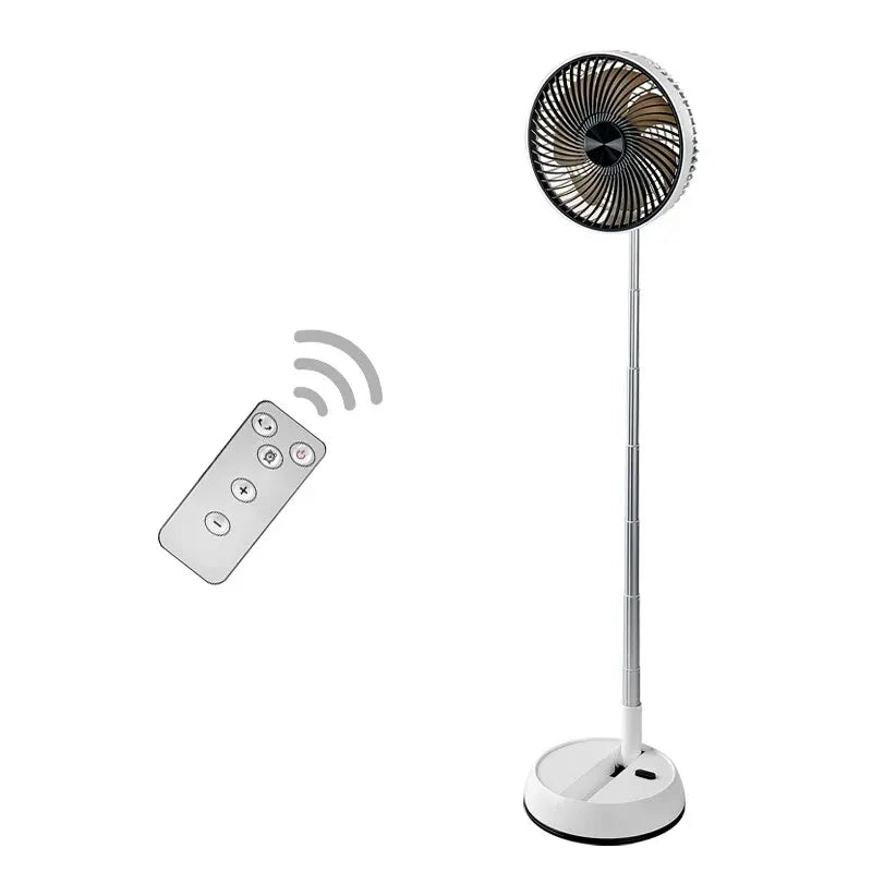 Ventilador de pie oscilante portátil con mando a distancia, ventilador de escritorio plegable, ventilador de Pedestal con batería recargable para acampar