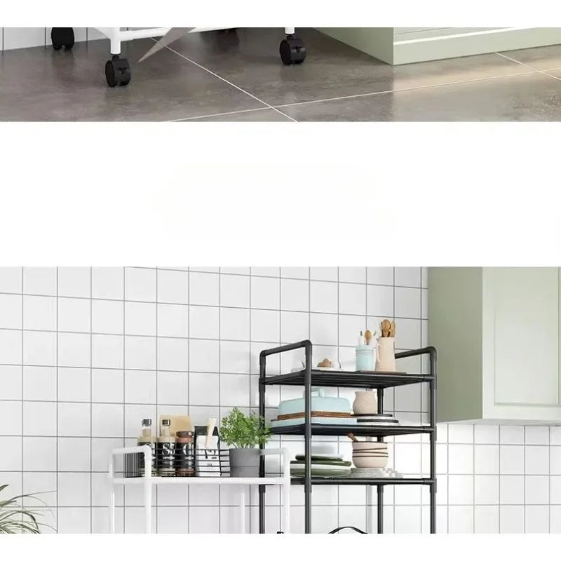 Unidad de almacenamiento y estantería portátil para el hogar, adecuada para cocina, dormitorio y uso multipropósito, con ruedas.