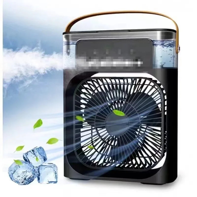 Ventilador humidificador portátil, aire acondicionado, Enfriador de aire pequeño para el hogar, hidromasaje, ajuste de aire portátil para oficina, ventilador de 3 velocidades