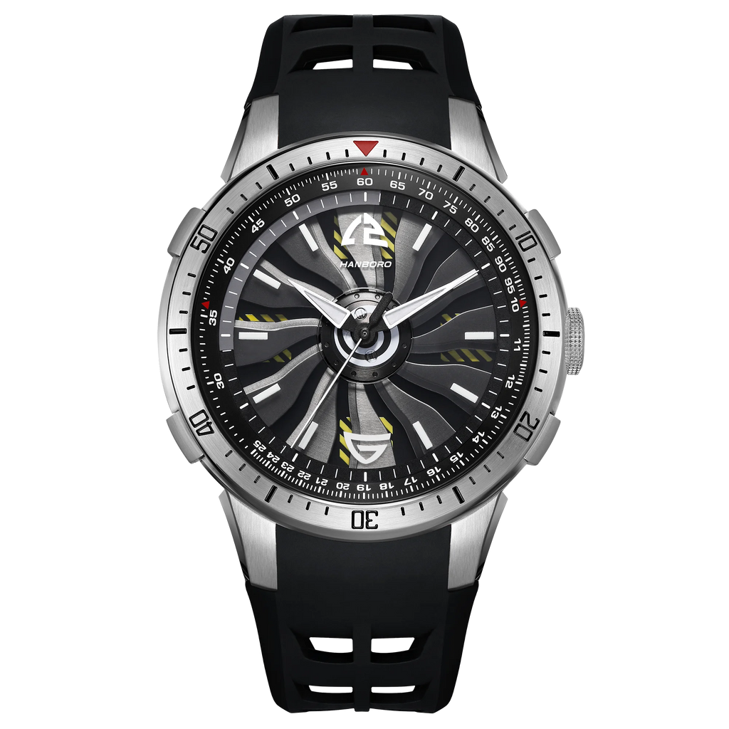 Reloj mecánico con volante ahuecado de HANBOROMen, reloj impermeable luminoso personalizado completamente automático