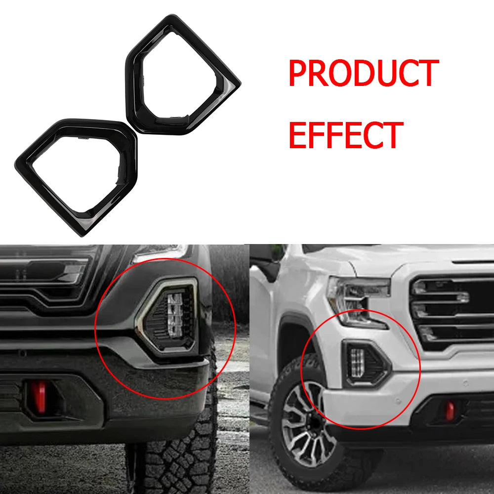 2 uds luz antiniebla delantera cubierta de bisel exterior embellecedora izquierda,/derecha para GMC Sierra 1500 2019-2021 1500 Limited 2022 84176753, 84176752