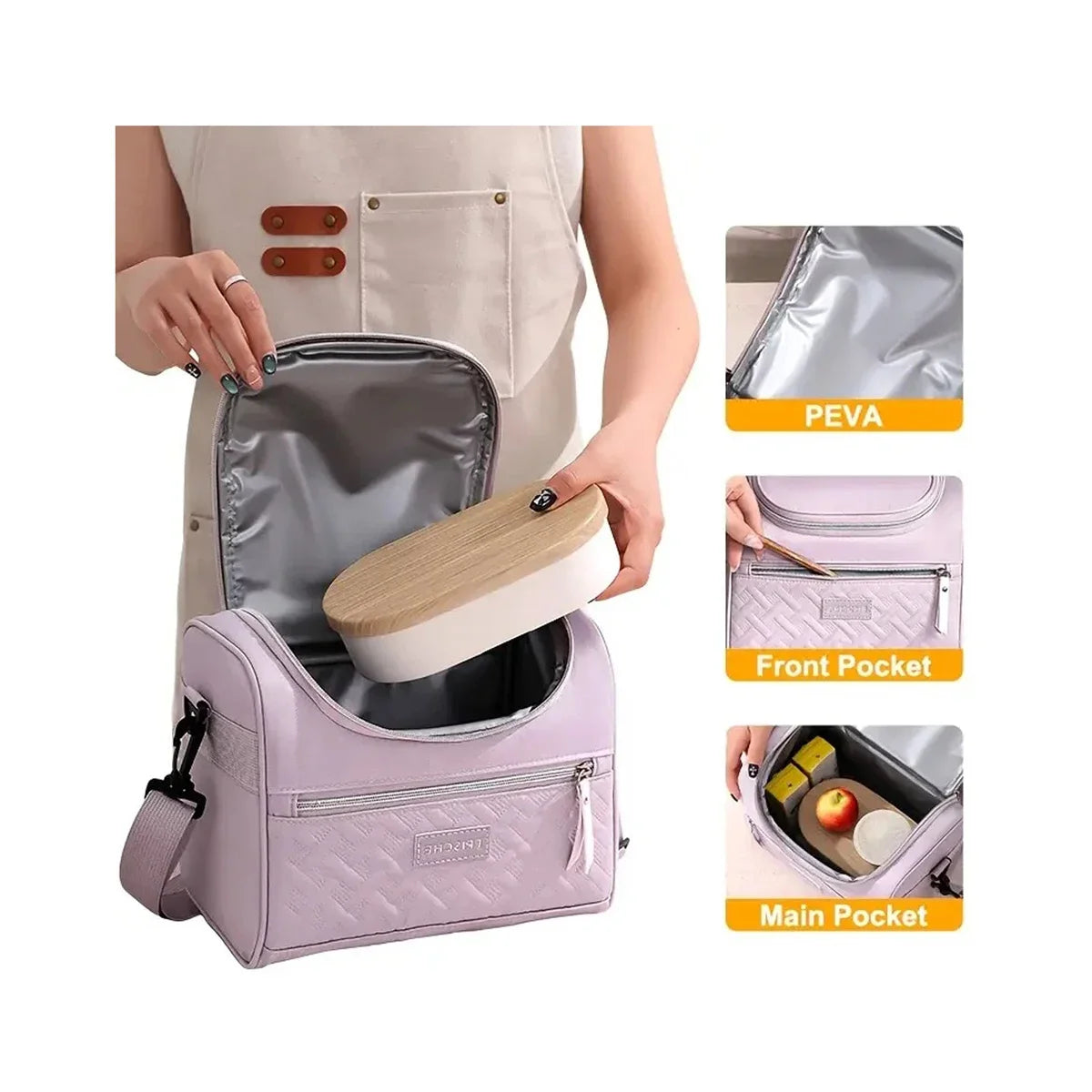 Bolsa de almuerzo portátil, caja térmica para alimentos, duradera, impermeable, nevera de oficina, lonchera con correa para el hombro, bolsa de Picnic para parejas, Unisex