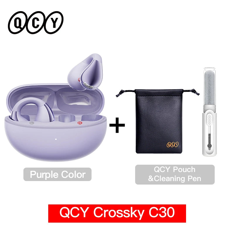 QCY Crossky C30 auriculares con Clip para la oreja Bluetooth 5,4 inalámbricos de oído abierto deportes TWS auriculares de doble conexión