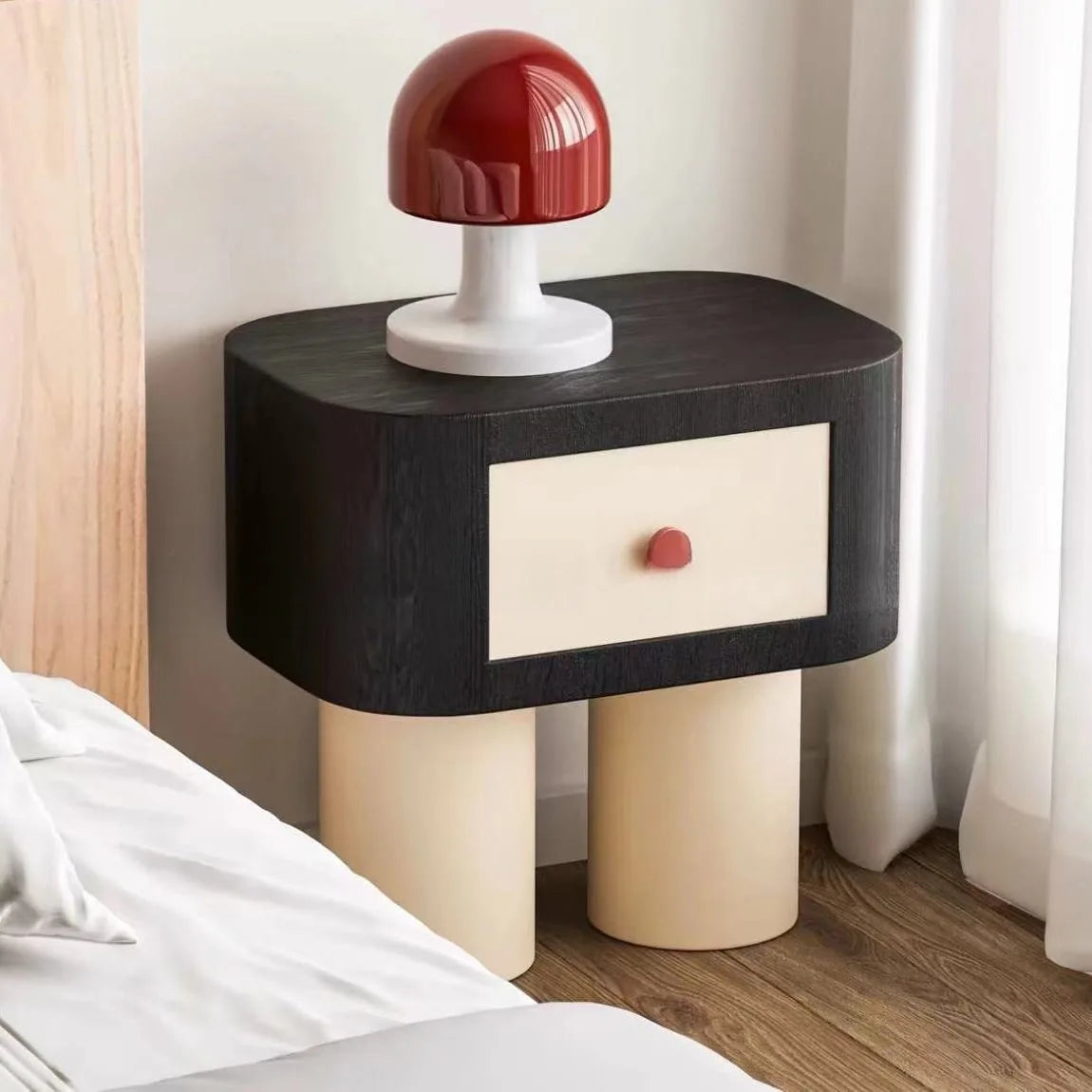 Mesa de Noche Infantil, Linda y Moderna, Estilo INS, Gabinete de Almacenamiento, Mesa Auxiliar con Esquinas Redondeadas, Estilo de Lujo Ligero, Diseño de Dibujos Animados