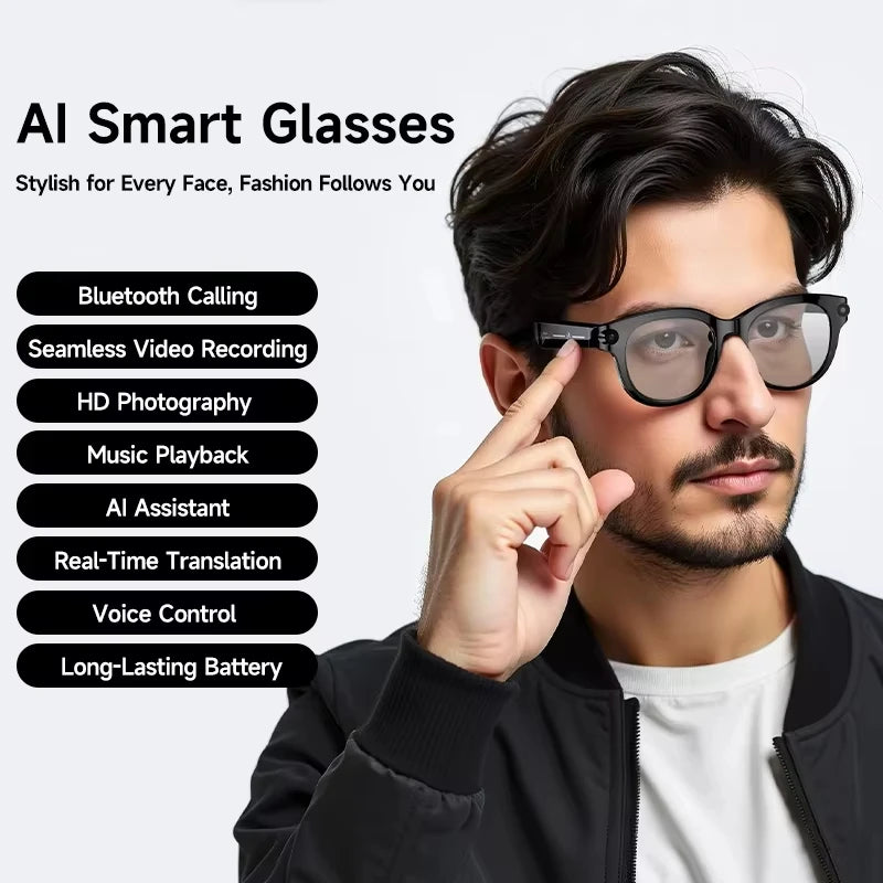 Gafas Inteligentes Lenovo 8K con IA, Traducción por IA, Llamadas Bluetooth, Reproductor de Música, Control de Cámara, Anti-luz Azul, Novedad 2026