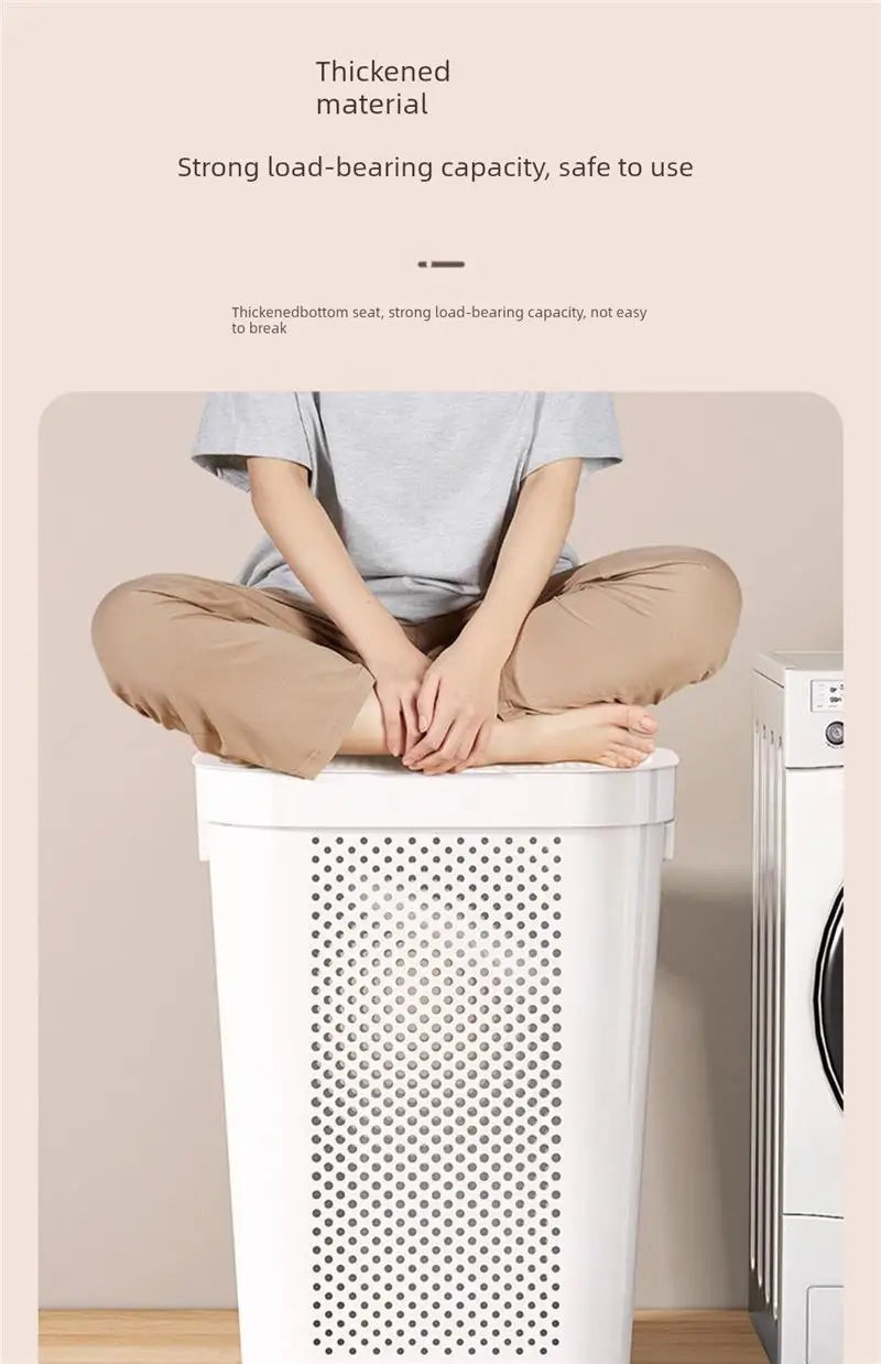 Cesto para Ropa Sucia de Gran Capacidad con Ruedas y Tapa para Baño, Uso Doméstico, Organizador de Almacenamiento para Dormit...