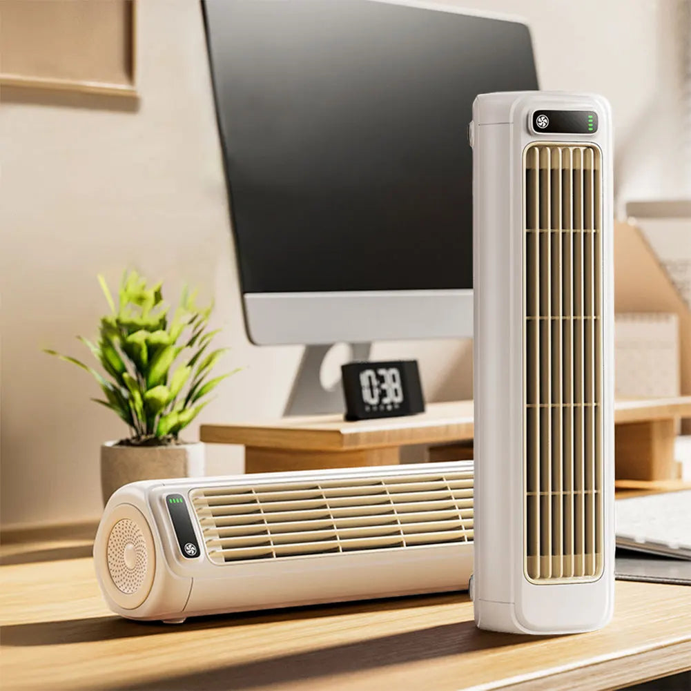 Ventilador de Torre portátil de 3 velocidades para escritorio, ventilador de pie silencioso, recargable, montaje en pared, para dormitorio, sala de estar y oficina