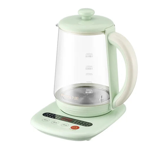 Olla saludable Jiuyang de 220V, tetera de flores multifuncional, tetera de vidrio para estofado, Mini cocina portátil de 1,5 l, cocina para postre y té