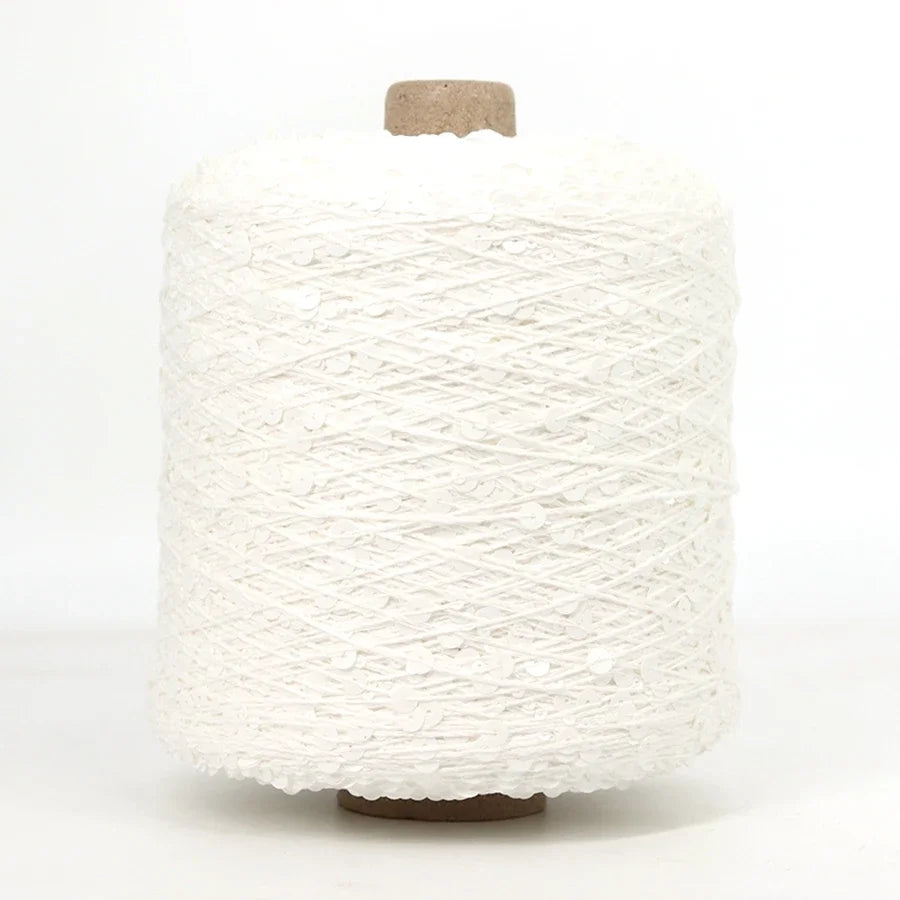 Cooamuu-Hilo de lentejuelas de algodón de lujo, hilo para tejer a mano, 500G/bobina, 3MM + 6MM, accesorios de lentejuelas
