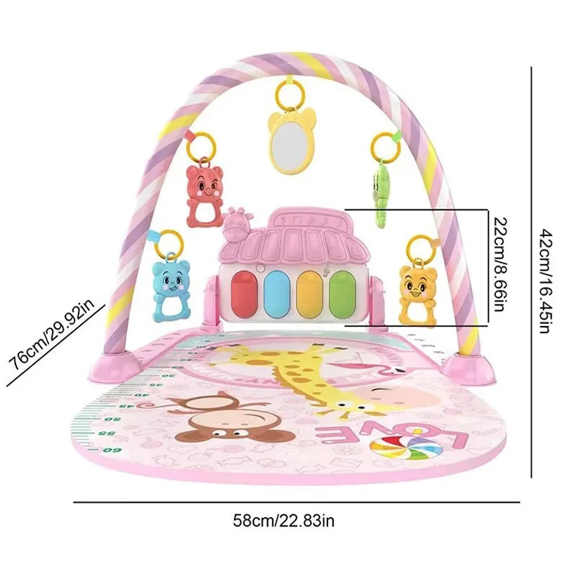Alfombra de gimnasio para actividades musicales para bebé, alfombra para recién nacido, Pedal, teclado de Piano, estante de Fitness infantil, tapete para gatear, juguetes de regalo