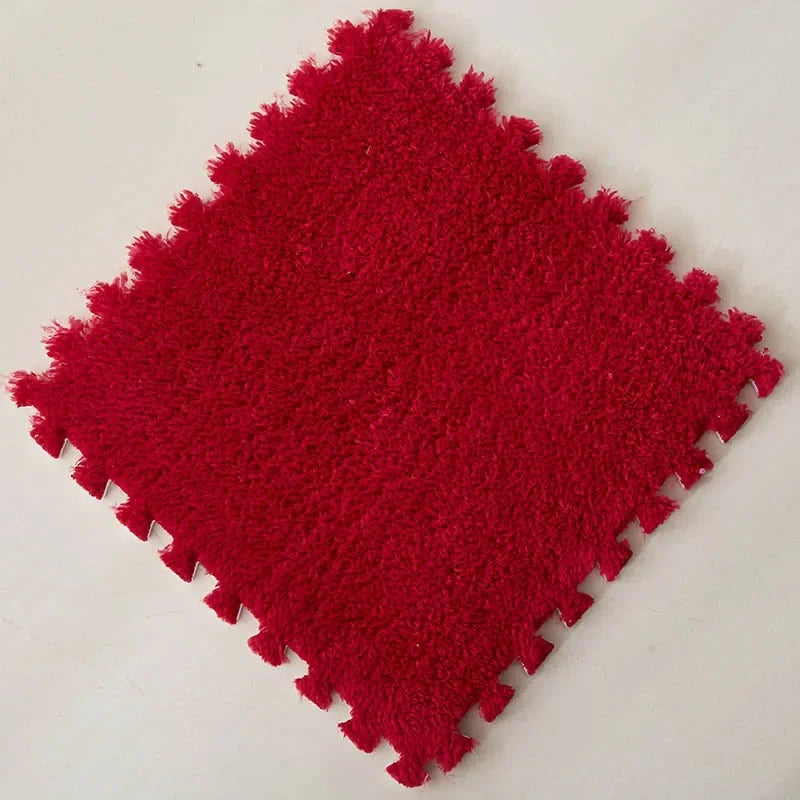 Alfombra de peluche suave de 30x30CM para niños, alfombra de juego, alfombra de rompecabezas, tapete de juego cálido, azulejos de ejercicio entrelazados, alfombra decorativa para suelo