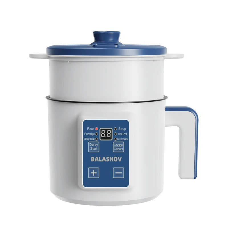 Olla arrocera eléctrica de 1,7 l, doble capa, 220V, multicocina antiadherente, multicocina mecánica inteligente, olla de arroz al vapor para el hogar