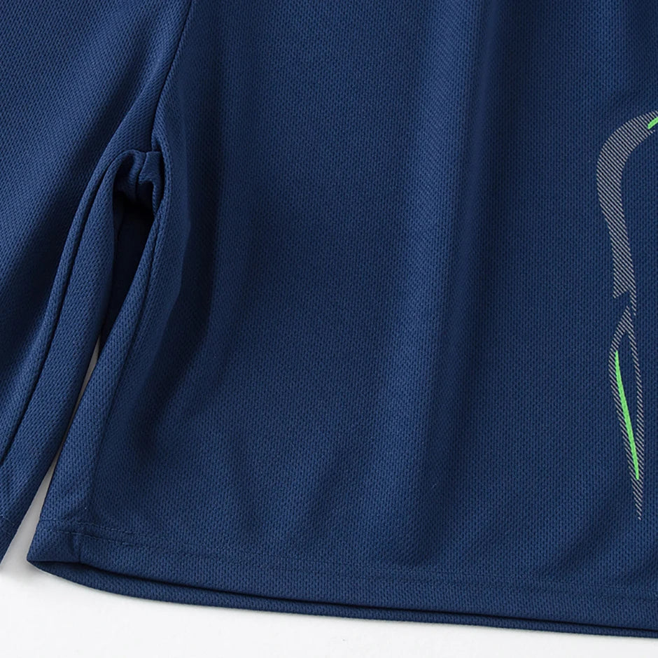 Conjunto de manga corta para hombre de las cuatro estaciones, camiseta estampada de secado rápido para deportes juveniles, Fitness, correr, cómodo e informal, 2 piezas