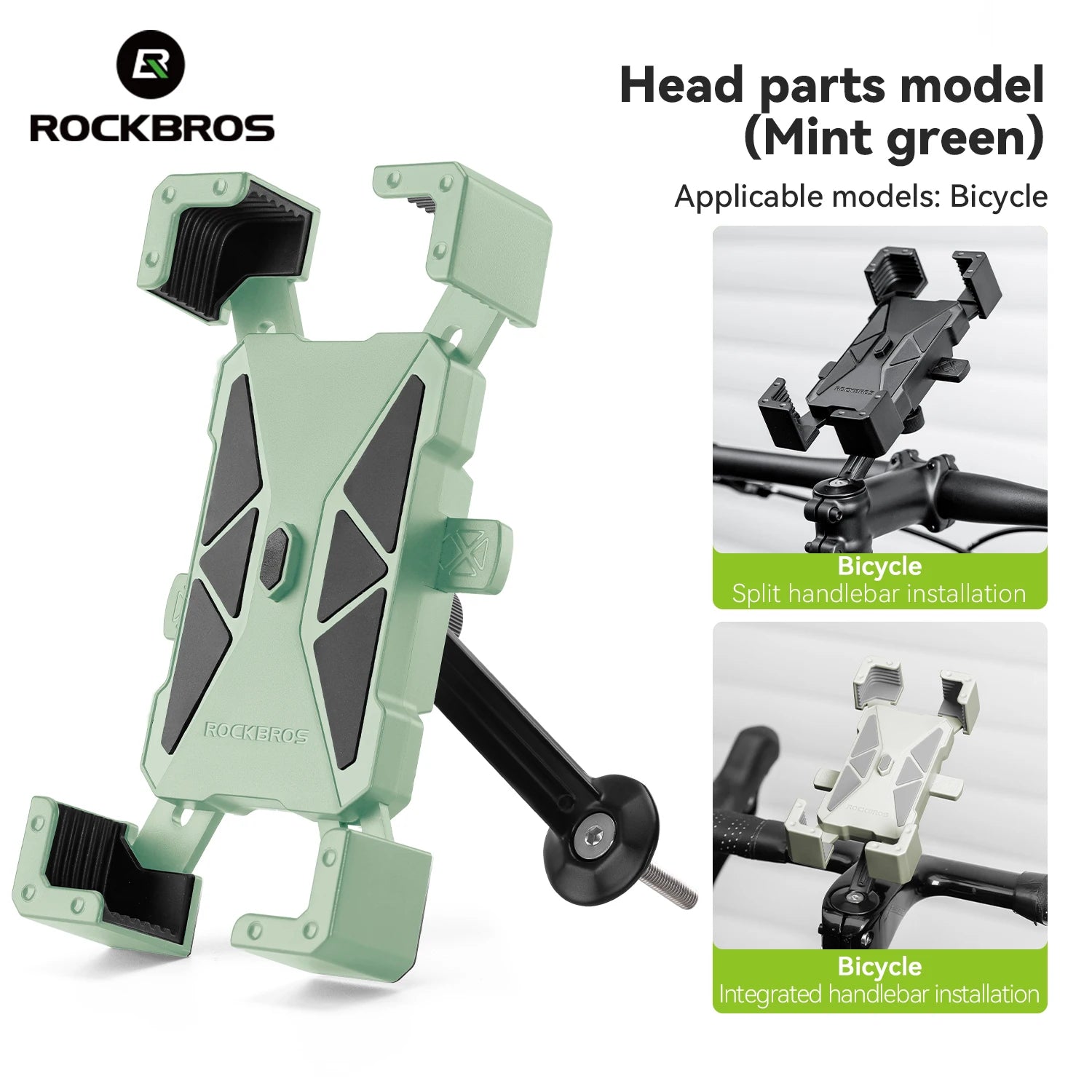 ROCKBROS Soporte para teléfono de bicicleta Monte liviano 4.5-7.2 pulgadas soporte para teléfono inteligente soporte de soporte de teléfonos accesorios para bicicletas