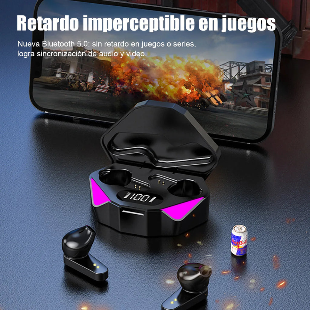 Auriculares Intrauditivos Inalámbricos Tws X15, Auriculares Estéreo 9D, Hifi, Baja Latencia de 65 Ms, para Jugadores, Esports, con Micrófono