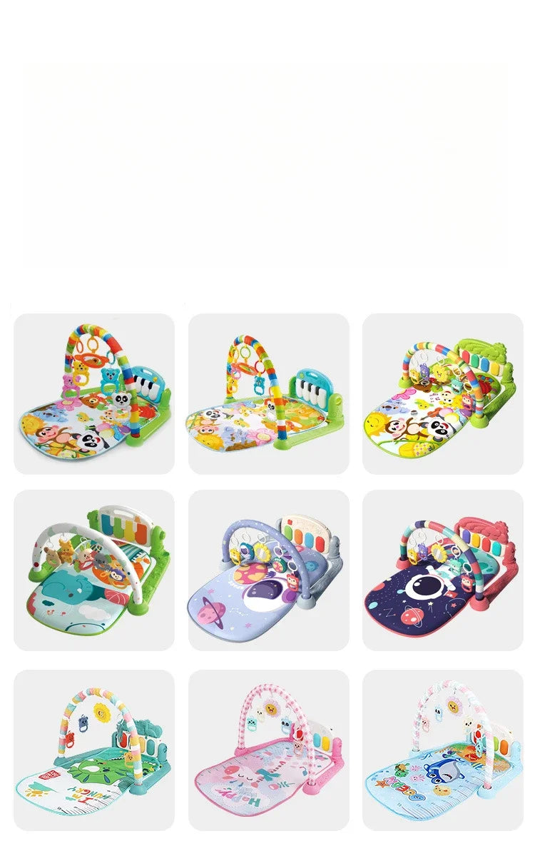 Soporte de Fitness para bebé, gimnasios y manteles de juegos de dibujos animados, estante de música, alfombra de educación temprana para bebé, estera de juego para gatear, regalos de 0 a 36 meses