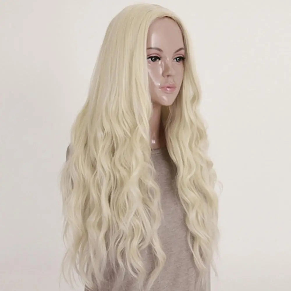 Peluca Frontal de encaje HD de 65cm para mujer, peluca completa rizada ondulada rubia larga, estilo de pelo de princesa para fiesta de Cosplay, encaje completo de miel transparente
