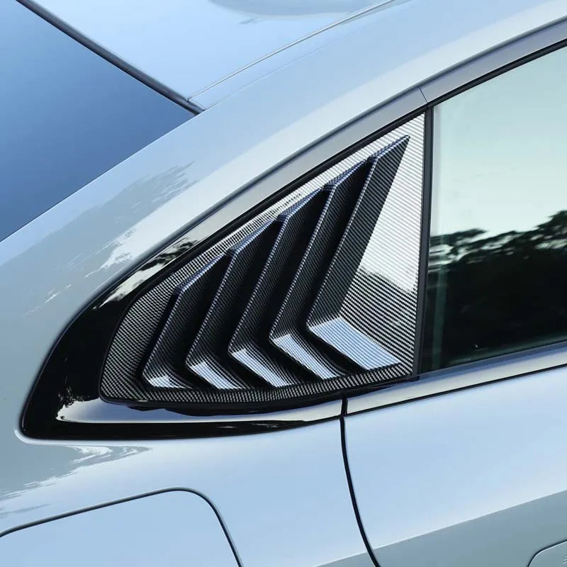 WoeFor 2020-2024 BMW Serie 4/i4 G22 persianas triangulares traseras ABS negro piano, accesorios de modificación exterior para coche, juego de 2 piezas