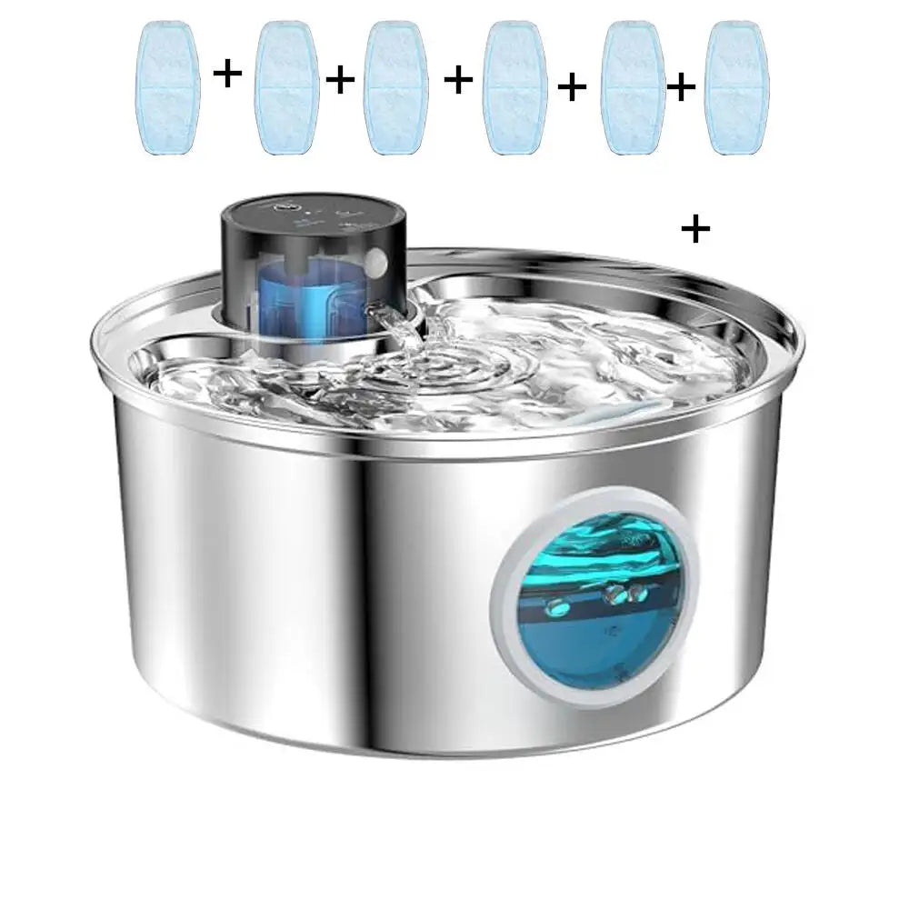 Fuente de agua para gatos con recarga de 3,2l, 5V, USB, Sensor automático, fuente de agua para perros y gatos de acero inoxidable, múltiples cuencos para beber para mascotas