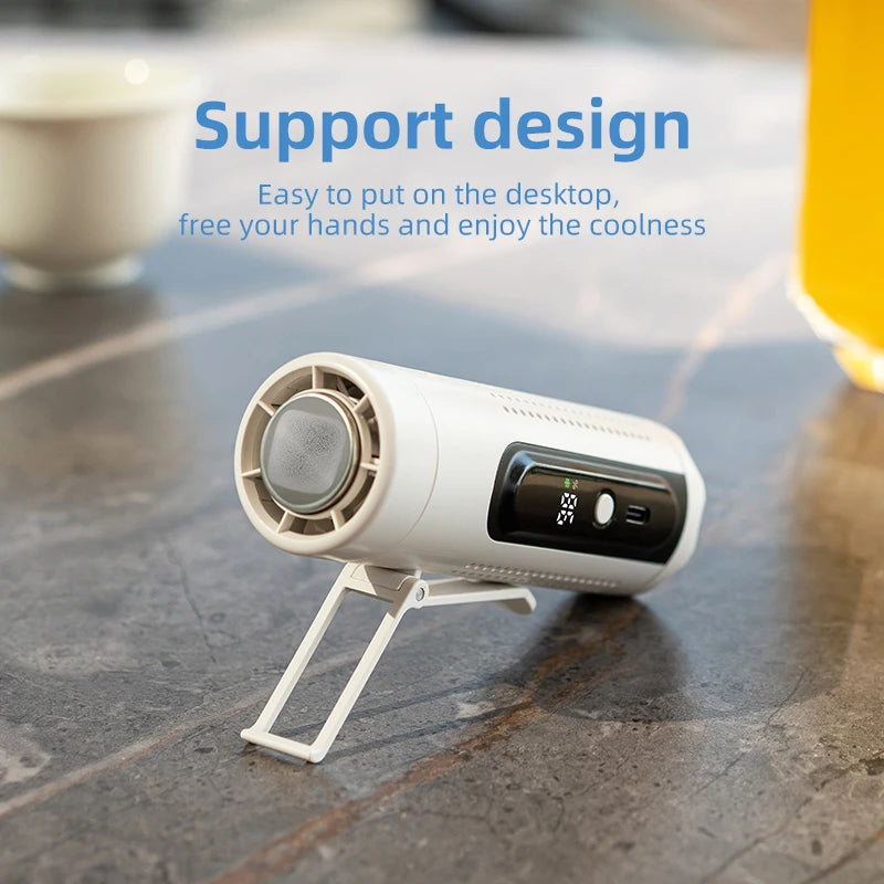 Nuevo Ventilador Turbo de Refrigeración ICE para Semiconductores 2026, Ventilador Portátil USB 3 en 1 para Cuello y Cintura, Pantalla LED, Mini Ventilador sin Escobillas de 3000mAh