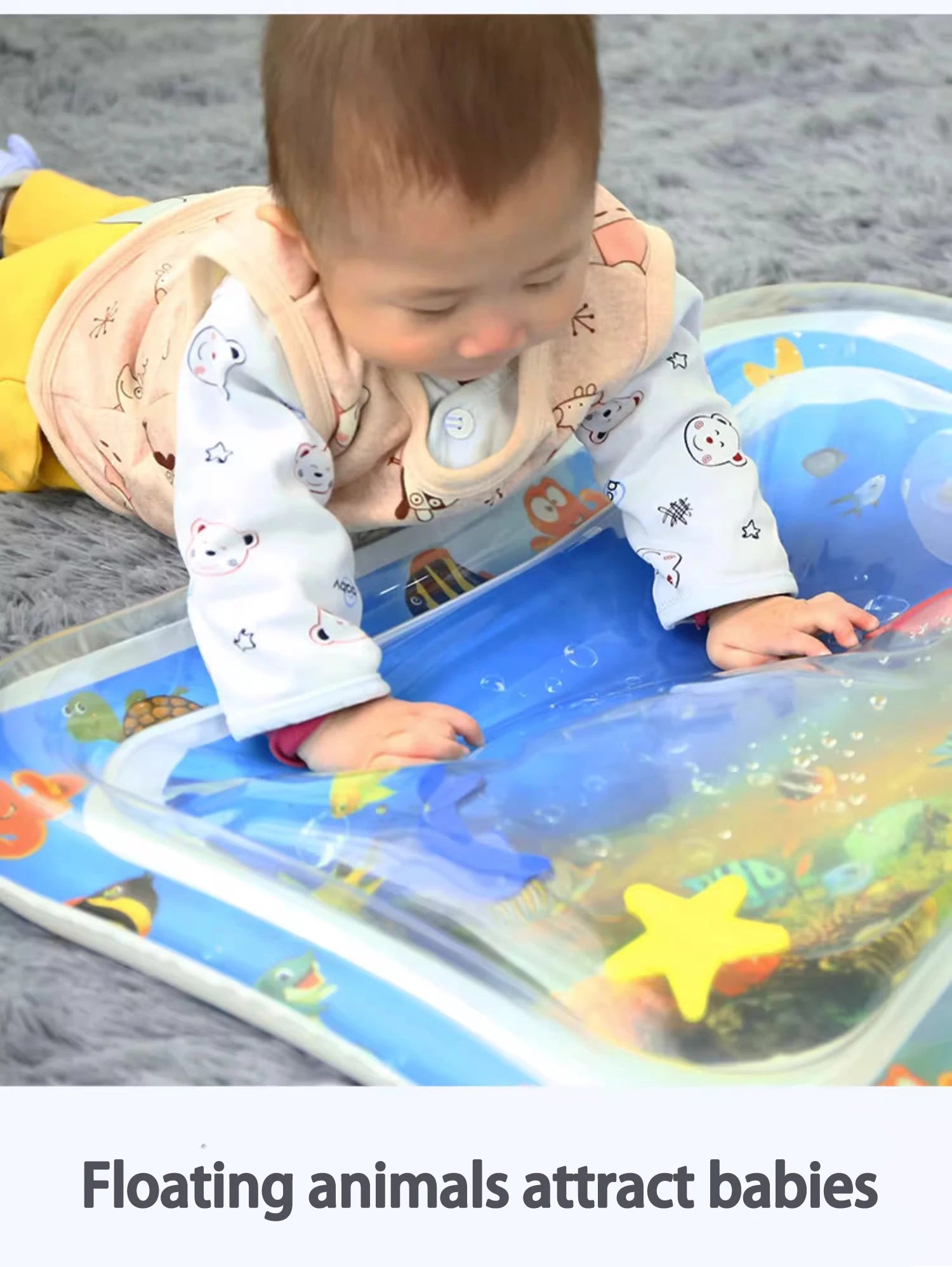 Juguetes para bebés, estera de juego de agua para el tiempo de la barriga, cojín inflable, educación temprana, estera de juego de agua para bebés y niños pequeños
