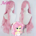 Peluca de Cosplay Pony Fluttershy Friends Anime Coser peluca rizada larga sintética peluca de fibra resistente al calor de alta calidad fiesta de Halloween