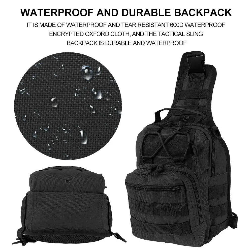 Bolso de pecho táctico para hombre, mochila de hombro cruzada, riñonera deportiva militar impermeable para exteriores, bolso de bolsillo para teléfono