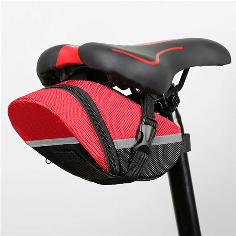 Bolsa de nailon para bicicleta, asiento de almacenamiento impermeable para sillín de bicicleta de montaña, bolsa de herramientas trasera, accesorios para ciclismo al aire libre