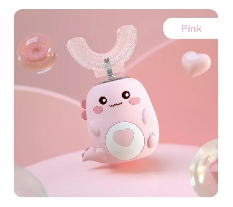Cepillo de dientes eléctrico para niños, silicona de calidad alimentaria, Oral, carga Usb automática de 360 grados, cepillo de dientes inteligente para niños en forma de U