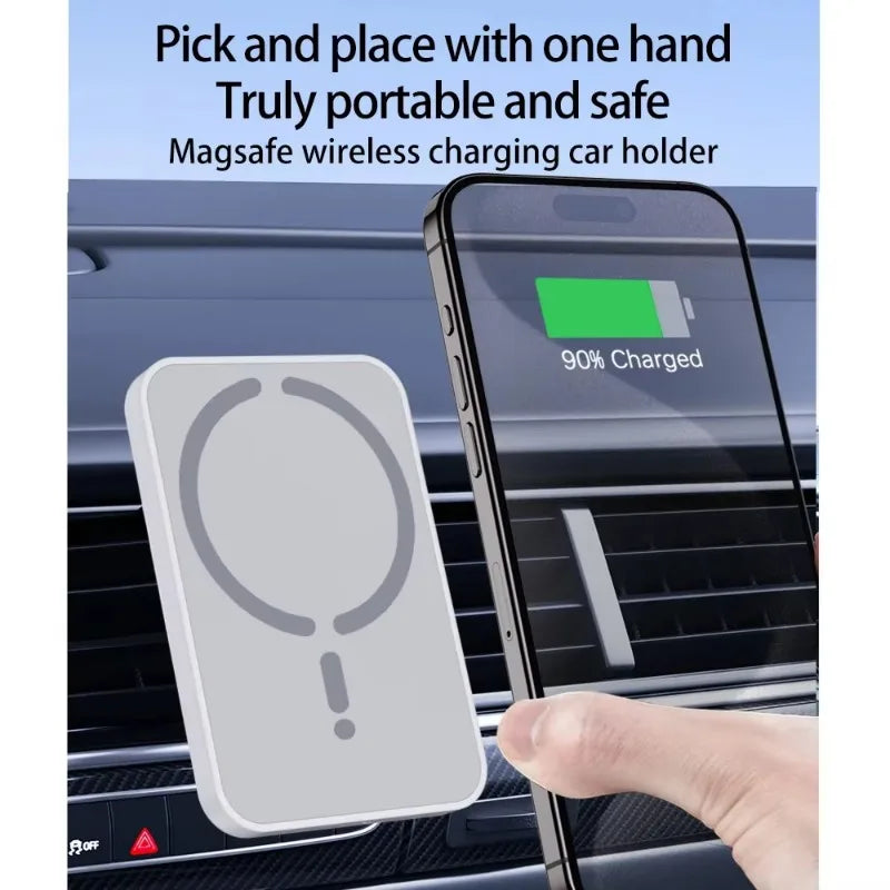 Cargador Inalámbrico Magnético para Coche, Soporte para Teléfono con Salida de Aire para iPhone 17 16 15 14 13 12 Pro Max, Estación de Carga Rápida Inalámbrica para Coche