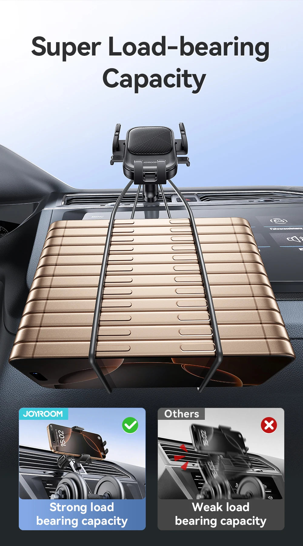 Joyroom Soporte para teléfono para automóvil 360 °   Soporte para teléfono con rotación de ventilación de aire para coche, soporte Universal para teléfono móvil manos libres para teléfonos de 4,7-6,9 pulgadas