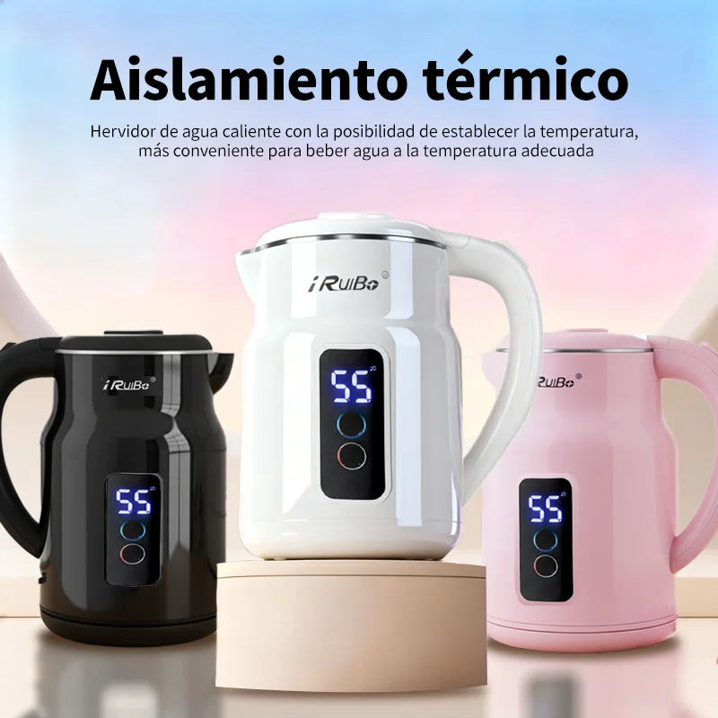 Iruibo 2.5l hervidor eléctrico 1000W casa cocina de calentamiento rápido hervidor de té de ebullición automático de protección de apagado de energía 110V hervidor de acero inoxidable