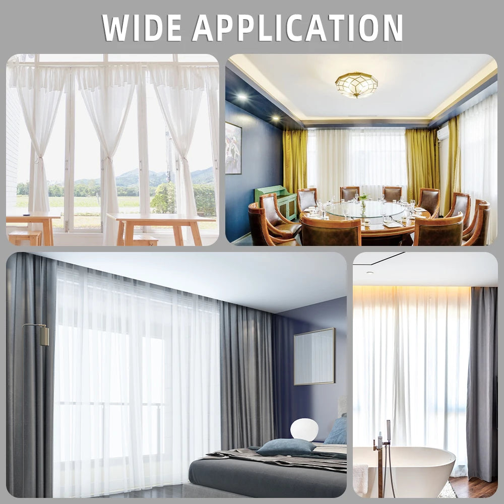 Juego de Rieles para Cortinas de Techo, 5m, Montaje Superior, Riel Flexible para Ventanas, Apto para Cortinas Rectas y Curvas, Decoración del Hogar