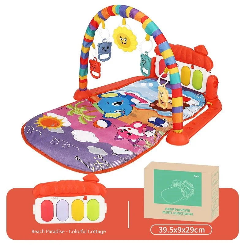 Raqueta de Fitness para bebé, juguete de Piano, Pedal de música para bebé recién nacido, equipo de Fitness suave y desmontable, estera de escalada