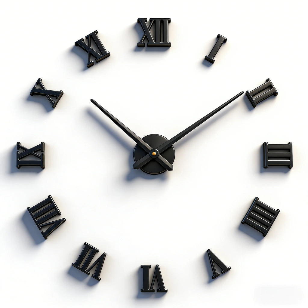 Reloj de pared con espejo acrílico de Número Romano grande 2D/3D, pegatina de moda DIY, relojes de cuarzo, reloj, decoración del hogar, pegatinas para el salón