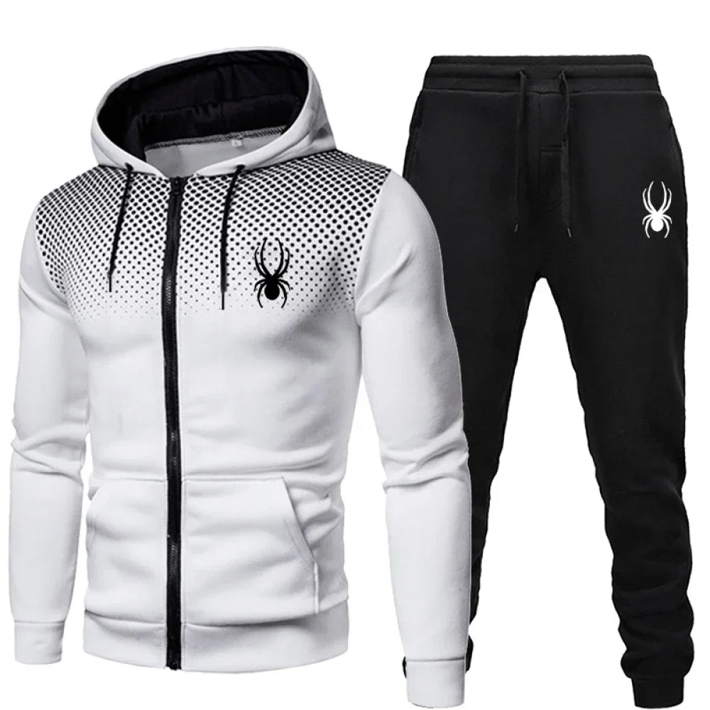 2025 ropa deportiva popular de dos piezas para hombre, traje para correr, ropa deportiva, Sudadera con capucha, sudadera con cremallera, ropa de otoño e invierno