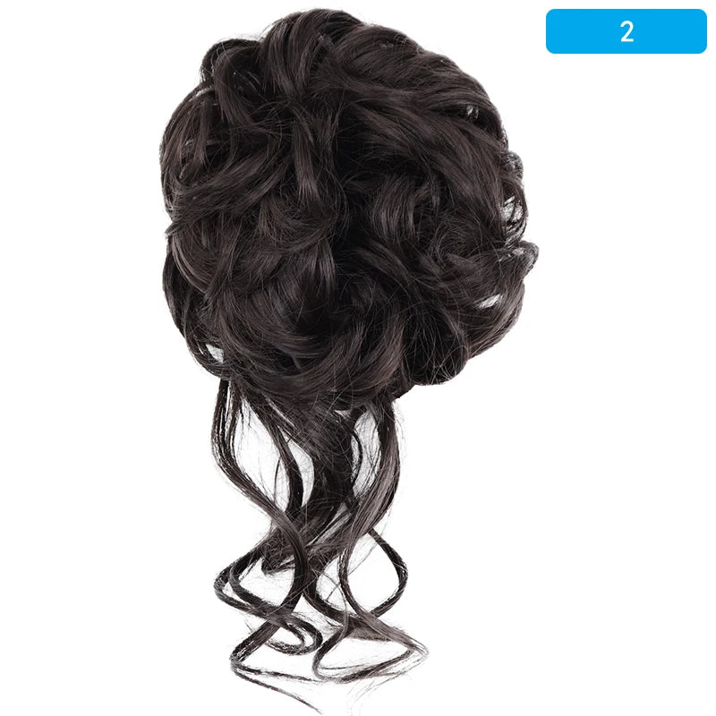 AZQUEEN-extensión de cabello de moño desordenado, banda elástica sintética, moño ondulado rizado, Scrunchies Donut Updo, postizo para mujer